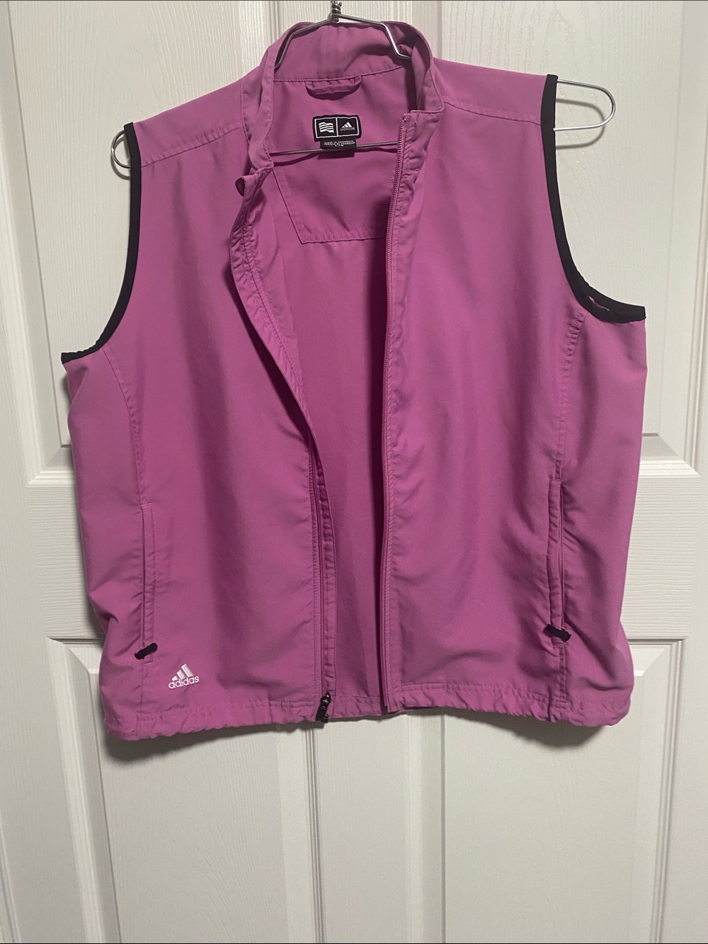 adidas Ladies Sleeveless Climaproof Wind Vest - Magenta Pink Size Large